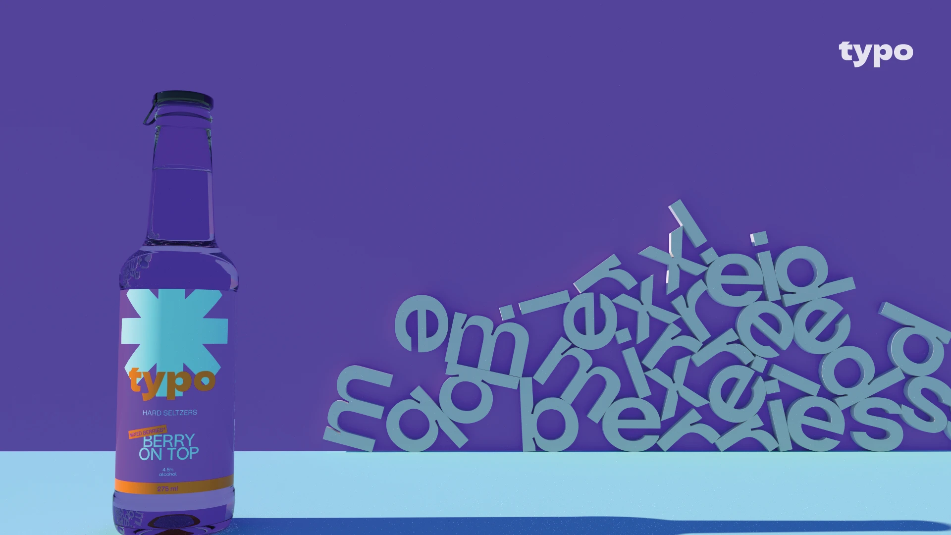 TYPO Hard Seltzer Beverage Brand Launch, Logo Design and Packaging Design