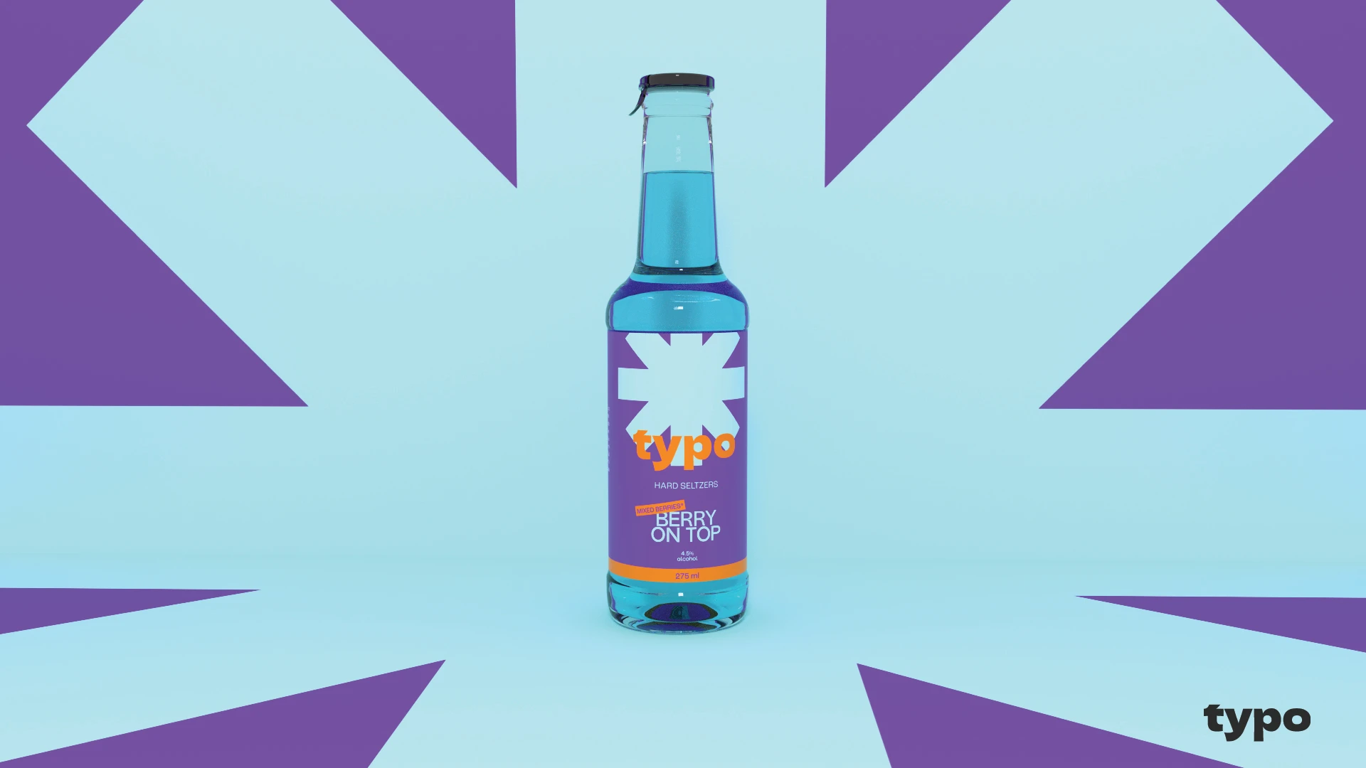 TYPO Hard Seltzer Beverage Brand Launch, Logo Design and Packaging Design
